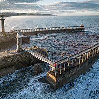 Buy canvas prints of Whitby Pier Extensions by Apollo Aerial Photography