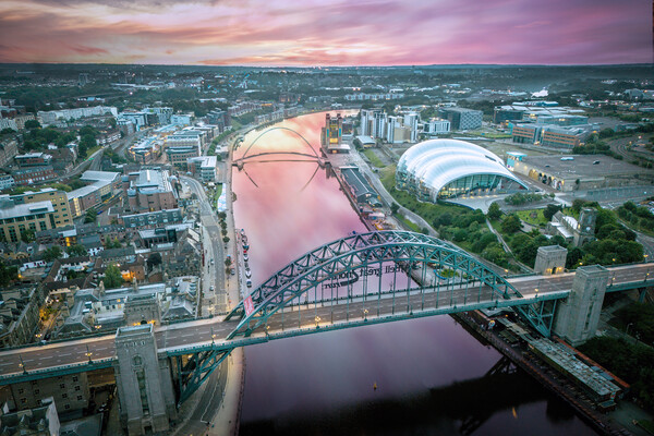 Newcastle Bridges Picture Board by Apollo Aerial Photography
