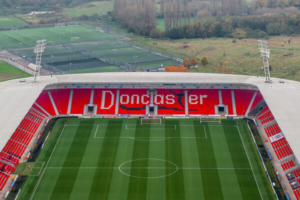 Doncasters EcoPower Stadium Picture Board by Apollo Aerial Photography