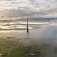 Buy canvas prints of Emley Moor TV Mast Mist by Apollo Aerial Photography