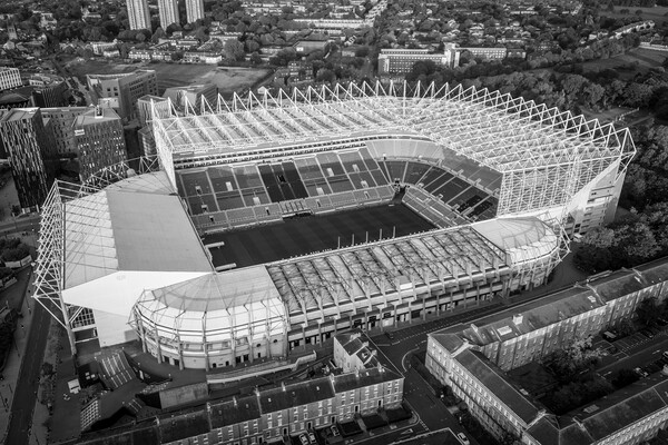 St James Park Black and White Picture Board by Apollo Aerial Photography