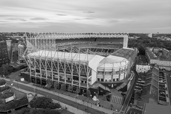 St James Park Black and White Picture Board by Apollo Aerial Photography