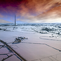 Buy canvas prints of Emley Moor Winters Day by Apollo Aerial Photography