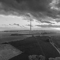 Buy canvas prints of Emley Moor Black and White by Apollo Aerial Photography