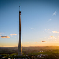 Buy canvas prints of Emley Moor Sunset by Apollo Aerial Photography