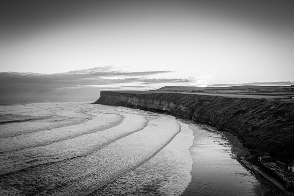 Saltburn Huntcliffe Black and White Picture Board by Apollo Aerial Photography