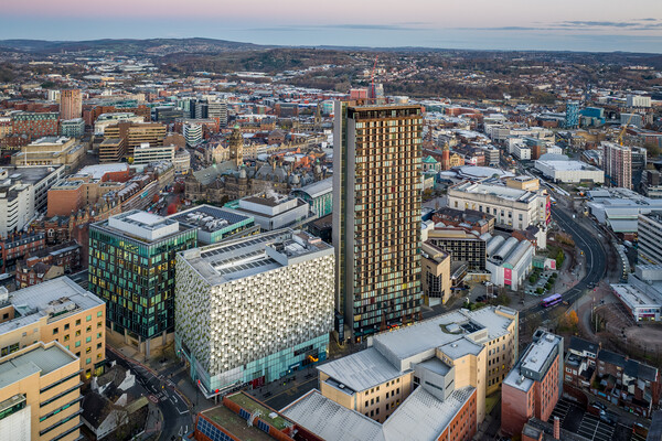 Sheffield Centre Picture Board by Apollo Aerial Photography