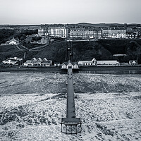 Buy canvas prints of Saltburn By The Sea Pier Black and White by Apollo Aerial Photography