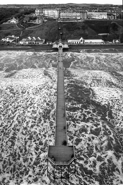 Saltburn Pier Black and White Picture Board by Apollo Aerial Photography
