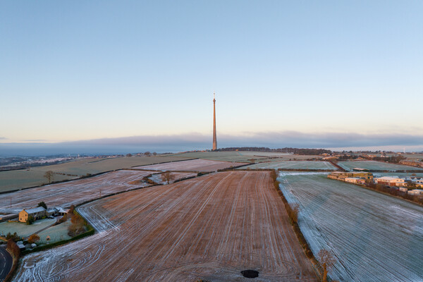 Cold Morning on Emley Moor Picture Board by Apollo Aerial Photography