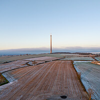 Buy canvas prints of Cold Morning on Emley Moor by Apollo Aerial Photography