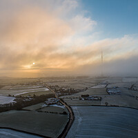 Buy canvas prints of Emley Moor Winters Dawn by Apollo Aerial Photography
