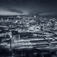 Buy canvas prints of sheffield skyline in black and white by Apollo Aerial Photography