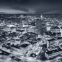 Buy canvas prints of sheffield skyline black and white by Apollo Aerial Photography