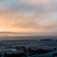 Buy canvas prints of Emley Moor Misty Morning by Apollo Aerial Photography
