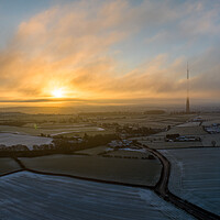 Buy canvas prints of Emley Moor Winters Morning by Apollo Aerial Photography