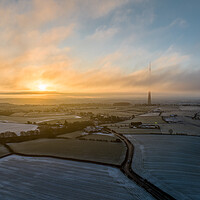 Buy canvas prints of Emley Moor In the Cold by Apollo Aerial Photography