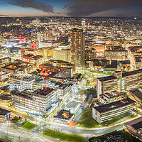 Buy canvas prints of Sheffield Night Cityscape by Apollo Aerial Photography