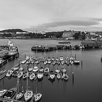 Buy canvas prints of Scarborough Marina Black and White by Apollo Aerial Photography