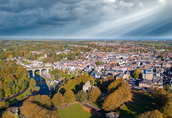 Knaresborough Aerial View Picture Board by Apollo Aerial Photography