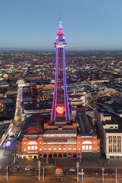 Blackpool Tower Illuminated Picture Board by Apollo Aerial Photography