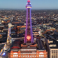 Buy canvas prints of Blackpool Tower Illuminated by Apollo Aerial Photography