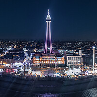 Buy canvas prints of Blackpool Tower Night Lights by Apollo Aerial Photography