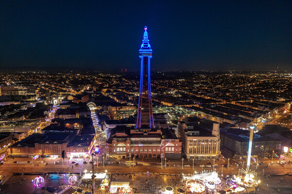 Blackpool Tower Illuminations Picture Board by Apollo Aerial Photography