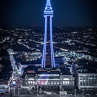Buy canvas prints of Blackpool Tower Blue by Apollo Aerial Photography