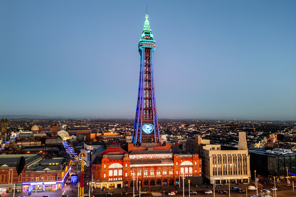 Blackpool Tower Lights Picture Board by Apollo Aerial Photography