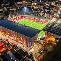 Buy canvas prints of The City Ground Night Match by Apollo Aerial Photography