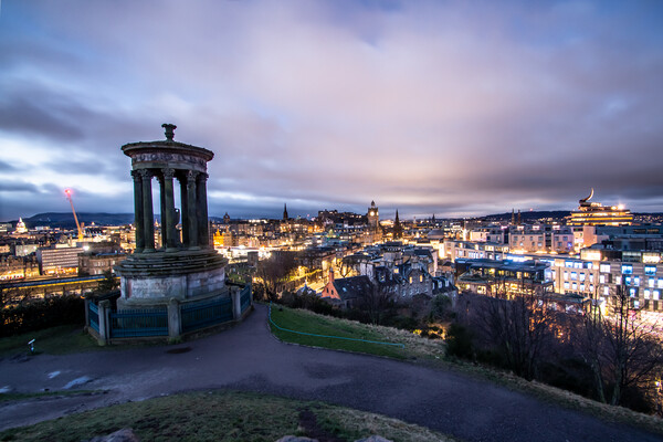 Edinburgh Skyline at Night Picture Board by Apollo Aerial Photography