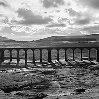 Buy canvas prints of Ribblehead Viaduct Black and White by Apollo Aerial Photography