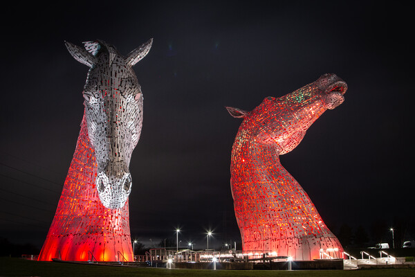 Crimson Kelpies Picture Board by Apollo Aerial Photography