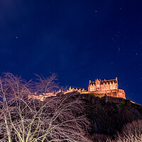 Buy canvas prints of Edinburgh Castle Starry Night by Apollo Aerial Photography