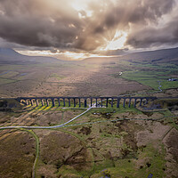 Buy canvas prints of Ribblehead Viaduct Sun Rays by Apollo Aerial Photography