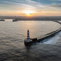 Buy canvas prints of Roker Pier and Lighthouse by Apollo Aerial Photography