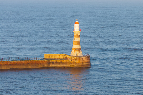 Roker Lighthouse Picture Board by Apollo Aerial Photography