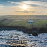 Buy canvas prints of Souter Lighthouse Panorama by Apollo Aerial Photography