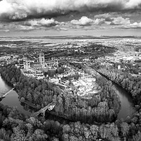 Buy canvas prints of Durham Cathedral Black and White by Apollo Aerial Photography