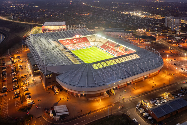 Stadium of Light Game Night Picture Board by Apollo Aerial Photography