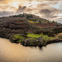Buy canvas prints of Urquhart Castle Sunset by Apollo Aerial Photography