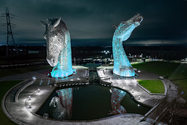 Kelpies Falkirk Picture Board by Apollo Aerial Photography