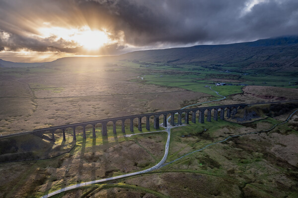 Ribblehead Viaduct Panorama Picture Board by Apollo Aerial Photography