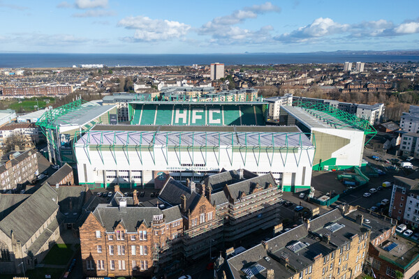 Easter Road Stadium Picture Board by Apollo Aerial Photography