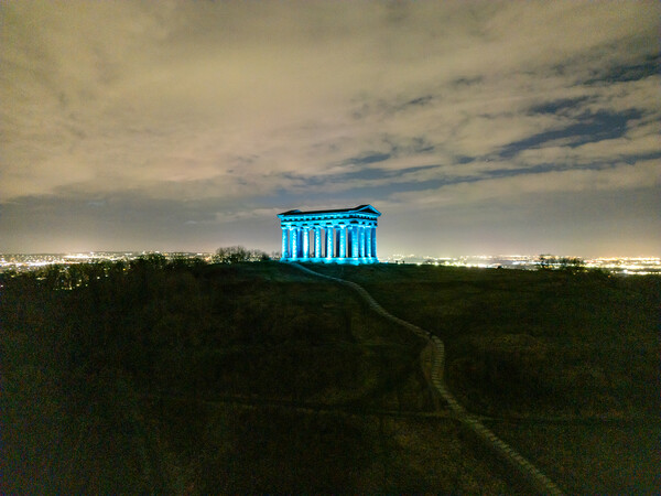 Penshaw Monument at Night Picture Board by Apollo Aerial Photography