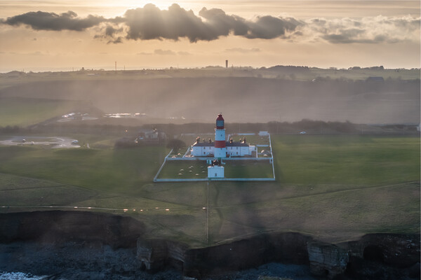 Souter Lighthouse Sunset Picture Board by Apollo Aerial Photography