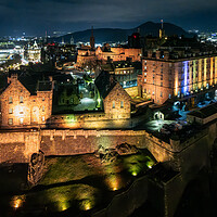 Buy canvas prints of Edinburgh Castle at Night by Apollo Aerial Photography