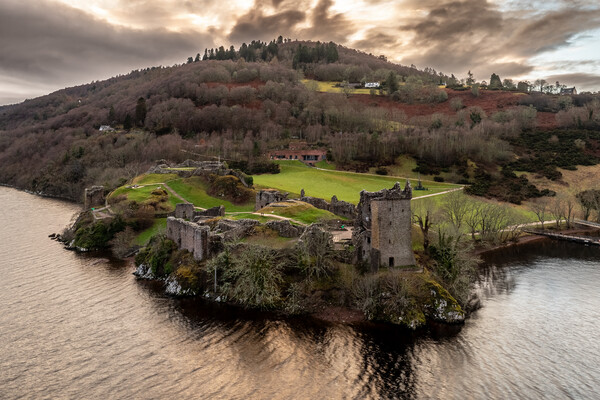 Urquhart Castle Loch Ness Picture Board by Apollo Aerial Photography