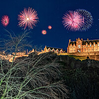 Buy canvas prints of Edinburgh Castle Fireworks by Apollo Aerial Photography